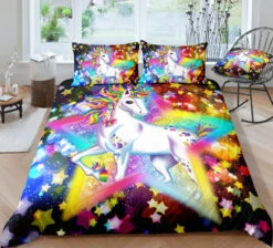 Amazing Sparkling Star Unicorn Bedding Set