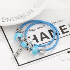 Cute Bracelet For Women With Blue Unicorn Beads Jewelry -Unicorn Fashion BAOPON 2019 New Cute Cartoon Charm Bracelet For Women Kids With Blue Unicorn Beads Pandora Bracelet 2