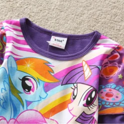Unicorn Girls Long Sleeve Dress -Unicorn Fashion Baby Girls Clothes Long Sleeve Dress Cartoon My Pony Kids Dress Flower Girls Princess Children Dress 3
