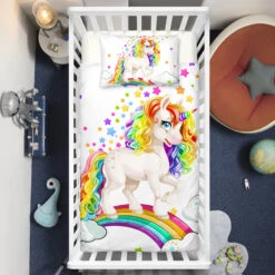 Baby Rainbow Unicorn Crib Bedding Set – Unicorn Nursery Baby Bedding