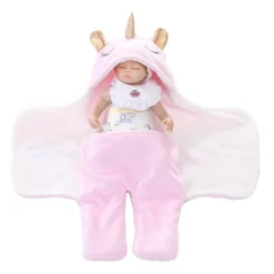 Baby Sleeping Bag Ultra-Soft Fluffy Fleece Newborn Blanket -Unicorn Fashion Baby Sleeping Bag Ultra Soft Fluffy Fleece Newborn Receiving Blanket Infant Unicorn Style Sleep Nursery Wrap 1
