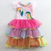 Cute Unicorn Multi Layered Dress -Unicorn Fashion Baby girl dress my little poli dress girl wear kids clothes children spring autumn Layered Dress