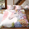 Beautiful Floral Unicorn Bedding Set -Unicorn Fashion Beautiful Floral Unicorn Bedding Set