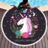 Unicorn Tassel Tapestry Floral Round Beach Blanket 2 Unicorn Tassel Tapestry Floral Round Beach Blanket -Unicorn Fashion BeddingOutlet Cartoon Round Beach Towel Unicorn Tassel Tapestry Floral Toalla Sunblock Cover Up Blanket for Kids