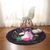 Rainbow Floral Unicorn Bedroom LivingRoom Round Carpets 1 Rainbow Floral Unicorn Bedroom LivingRoom Round Carpets -Unicorn Fashion BeddingOutlet Rainbow Unicorn Bedroom Carpets Cartoon Round Area Rug for Living Room Floral Girly Floor Rug
