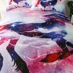 Unicorn Clouds Twin Ful Queen Duvet Cover Sets -Unicorn Fashion BeddingOutlet Unicorn Bedding Set Watercolor Red Blue Duvet Cover Psychedelic Clouds Home Textiles Queen Bedspreads 3