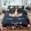 Black Dreaming Unicorn Bedding Set -Unicorn Fashion Black Dreaming Unicorn Bedding Set