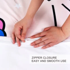 Unicorn Flying Rainbow Bedding Set Twin Full Queen Sizes -Unicorn Fashion BlessLiving Cute Unicorn Bedding I Smell Rainbow Duvet Cover Purple Yellow Pink Blue Bedspreads Cartoon Bed 3