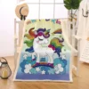 Cute Magical Unicorn Blanket -Unicorn Fashion BlessLiving Unicorn Kids Blanket Cute Magical Unicorn Sherpa Fleece Blanket Rainbow Bed Couch manta Teen Girl