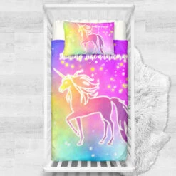 Bling Bling Unicorn Stars Crib Bedding Set – Unicorn Nursery Baby Bedding
