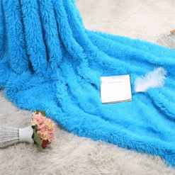 Blue Fleece Long Shaggy Decorative Throw Blanket For Bed Sofa Couch Soft Bed Cover Sherpa Fuzzy Blankets And Plush Throws For Kids Adults Teens Girls Women -Unicorn Fashion Blue Fleece Long Shaggy Decorative Throw Blanket for Bed Sofa Couch Soft Bed Cover Sherpa Fuzzy Blankets and Plush Throw 1
