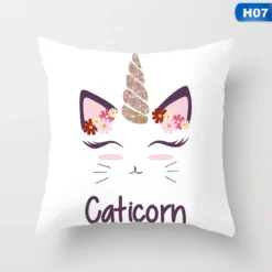 Cartoon Unicorn Throw Pillow Case -Unicorn Fashion Cartoon 44x44cm Unicorn Throw Pillow Case Home Bedroom Soft Square Cushion Cover Office Car Sofa Decorative 4
