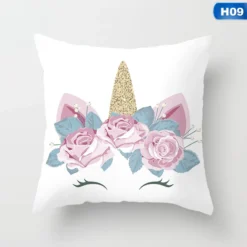 Cartoon Unicorn Throw Pillow Case -Unicorn Fashion Cartoon 44x44cm Unicorn Throw Pillow Case Home Bedroom Soft Square Cushion Cover Office Car Sofa Decorative 5