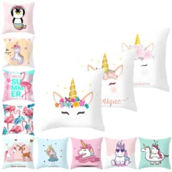 45x45cm Flamingo Unicorn Pillow Case Decorative Pillowcase