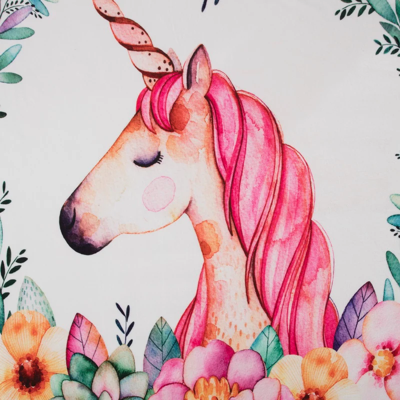 Cartoon Unicorn Throw Blanket 4 Cartoon Unicorn Throw Blanket - Image 2
