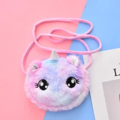 Unicorn Fluffy Tie-dye Shoulder Bag 10 Unicorn Fluffy Tie-dye Shoulder Bag -Unicorn Fashion Cartoon Unicorn Shoulder Bag Plush Toy Women Girls Corduroy Square Belt Phone Purse Travel Fur Crossbody 1