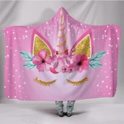 Cute Unicorn Eyelash Hooded Blanket