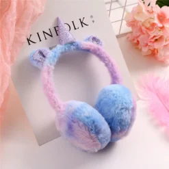 Fashion Winter Lovely Unicorn Earmuffs -Unicorn Fashion Child Ear Muffs Fashion Winter Lovely Thicken Plush Unicorn Children Earmuffs New High Quality Solid Color 2