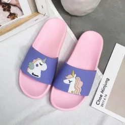 Children Beach Slippers Unicorn Sea Shoe -Unicorn Fashion Children Beach Slippers Unicorn Shoe Kids Flip Flops Baby Barefoot Shoes Kids Swim Water Slippers Girls 2