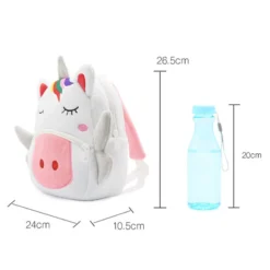 Rainbow Unicorn Soft Plush School Bag 13 Rainbow Unicorn Soft Plush School Bag -Unicorn Fashion Children School Backpack Cartoon Rainbow Unicorn Design Soft Plush Material For Toddler Baby Girls Kindergarten Kids 5