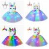 Christmas Unicorn Glowing Dress With LED Lights -Unicorn Fashion Christmas Unicorn Glowing Dress With LED Lights