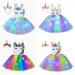 Christmas Unicorn Glowing Dress With LED Lights