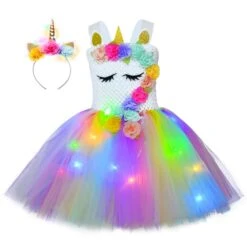 Christmas Unicorn Glowing Dress With LED Lights -Unicorn Fashion Christmas Unicorn Glowing Dress With LED Lights 3