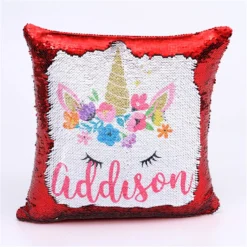 Personalized Sequins Unicorn Pillow Case -Unicorn Fashion Cilected Animal Double Side Printed Sequins Pillow case Reversible Unicorn Pattern Cushion Cover Sofa Waist Throw 1