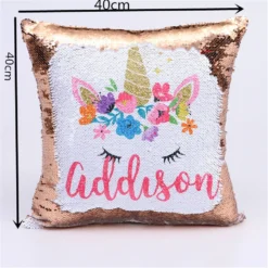 Personalized Sequins Unicorn Pillow Case -Unicorn Fashion Cilected Animal Double Side Printed Sequins Pillow case Reversible Unicorn Pattern Cushion Cover Sofa Waist Throw