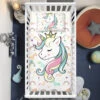 Sleeping Unicorn Princess Crib Bedding Set – Unicorn Nursery Baby Bedding -Unicorn Fashion Colorful Rainbow Playing Unicorns Crib Bedding Set