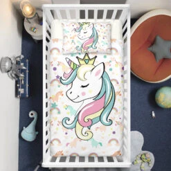 Sleeping Unicorn Princess Crib Bedding Set – Unicorn Nursery Baby Bedding