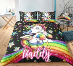 Custom Rainbow Kids Girl Bedding Set