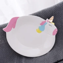 Cute Pink Unicorn Dinning Set (Mugs, Plate, Bowl ) -Unicorn Fashion Cute Pink Unicorn Mugs Porcelain Coffee Cup Unicorn Ceramic Mug for Water Tea Cup Saucer Tureen 2