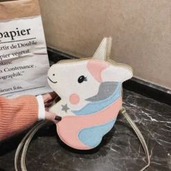 Cute Sequin Unicorn Casual Shoulder Bag -Unicorn Fashion Cute Sequin Unicorn Embroidery Design Pu Ladies Fashion Casual Shoulder Bag Crossbody Mini Messenger Bag Handbag 1