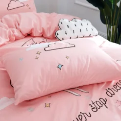 Cute Unicorn Bedding Set 11 Cute Unicorn Bedding Set -Unicorn Fashion Cute Unicorn Bedding Set Embroidery Duvet Cover Sets Soft Bed Linen Flat Bed Sheet Set Pillowcase 3