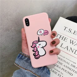 Cute Pink Unicorn Phone Case -Unicorn Fashion Cute loves Pink unicorn phone case For iphone 6 6s 7 8 plus case for iphone 2