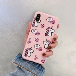 Cute Pink Unicorn Phone Case -Unicorn Fashion Cute loves Pink unicorn phone case For iphone 6 6s 7 8 plus case for iphone 3