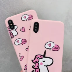 Cute Pink Unicorn Phone Case -Unicorn Fashion Cute loves Pink unicorn phone case For iphone 6 6s 7 8 plus case for iphone 5