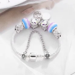 Unicorn Charm Beads Bracelet -Unicorn Fashion DINGLLY Cute Unicorn Femme 2018 Charm Bracelet Homme Bowknot Beads Women Girls Friendship Couple Pandora Bracelet 2
