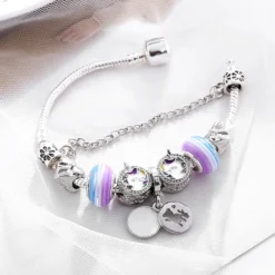 Unicorn Charm Beads Bracelet -Unicorn Fashion DINGLLY Cute Unicorn Femme 2018 Charm Bracelet Homme Bowknot Beads Women Girls Friendship Couple Pandora Bracelet 3