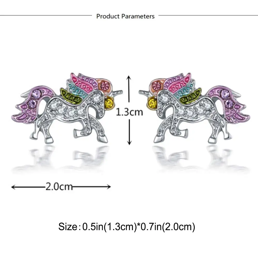 Dazzling Unicorn Licorne Stud Earrings 5 Dazzling Unicorn Licorne Stud Earrings - Image 3