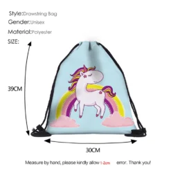 3D Unicorn Fashion Printed Drawstring Bags For Girls -Unicorn Fashion Deanfun 3D Printed Drawstring Bags Unicorn Fashion for Girls School 60109 2