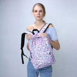 3pcs Unicorn Backpack Shoulder Drawstring Bags For Teenage -Unicorn Fashion Deanfun 3PCS set Women Printed Unicorn Backpack School Bags For Teenage Girls Shoulder Drawstring Bags 3