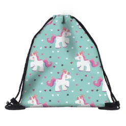 Drawstring Bag Unicorn Printed For Summer Travelling -Unicorn Fashion Deanfun Drawstring Bag Cartton Unicorn Printed for Summer Travelling Dropshipping 60107 3