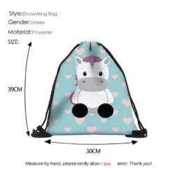 3D Printing Unicorn Drawstring Bag -Unicorn Fashion Deanfun Unicorn Drawstring Bag 3D Printing Cute Gift for Girls School 60062 2