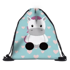 3D Printing Unicorn Drawstring Bag -Unicorn Fashion Deanfun Unicorn Drawstring Bag 3D Printing Cute Gift for Girls School 60062 3