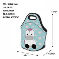 3D Printed Unicorn Lunch Bag -Unicorn Fashion Deanfun Unicorn Lunch Bag 3D Printed Waterpoof Neoprene Kids for School Food Package 73092 3