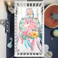 Dreamcatcher Unicorn Crib Bedding Set – Unicorn Nursery Baby Bedding