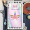 Dreaming Colorful Eyelashes Unicorn Crib Bedding Set – Unicorn Nursery Baby Bedding -Unicorn Fashion Dreaming Colorful Eyelashes Unicorn Crib Bedding Set