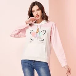Dreaming Unicorn Pastel Pink Pullover Hoodie